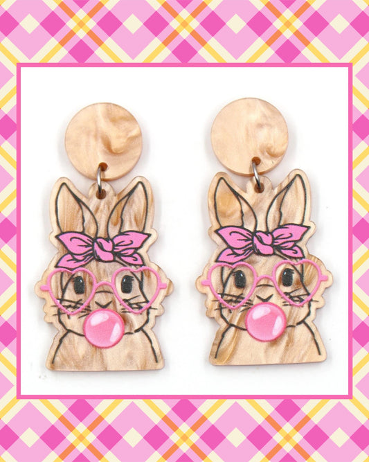 Bubble Gum Easter Bunny Earrings