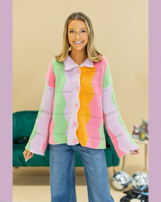 Boho Bliss Rainbow Cardigan