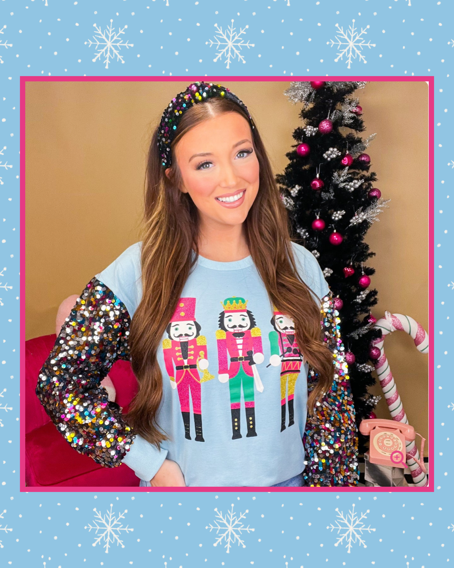 Nutcracker Sequin Sleeve Top