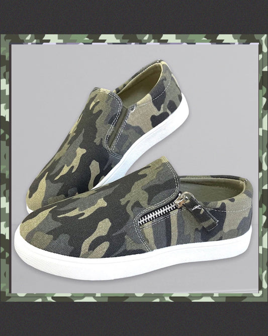 Camo Print Slip-Ons