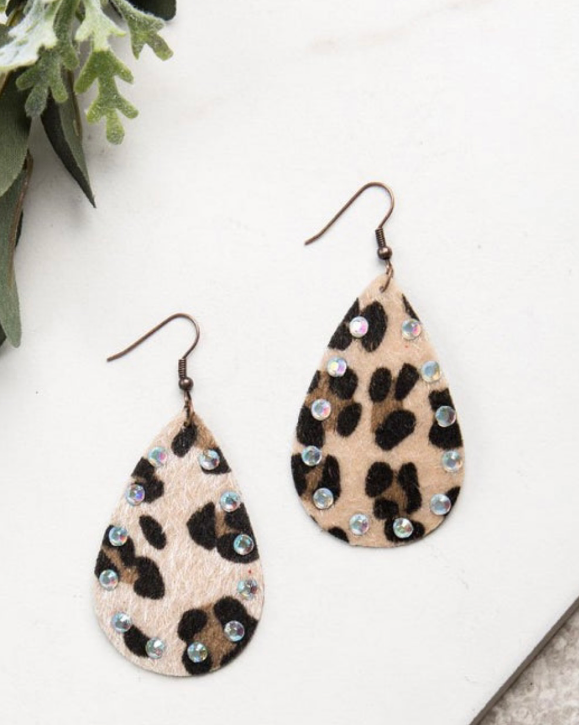 Leopard teardrop sale earrings