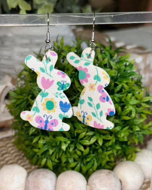 Floral Bunny Earrings