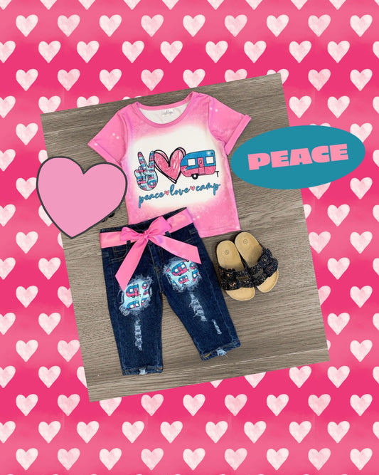 Peace, Love & Camp Denim Capri Outfit