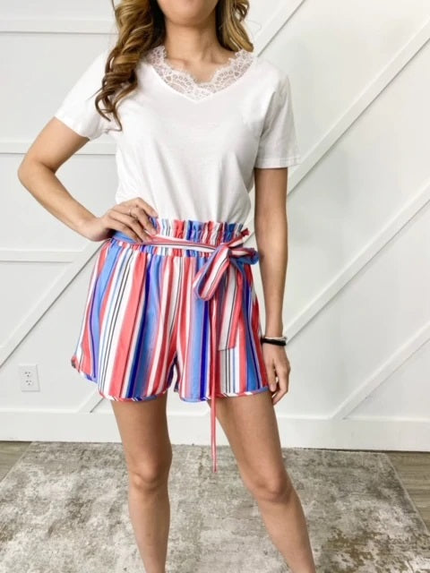 Summer Picnic Striped Shorts