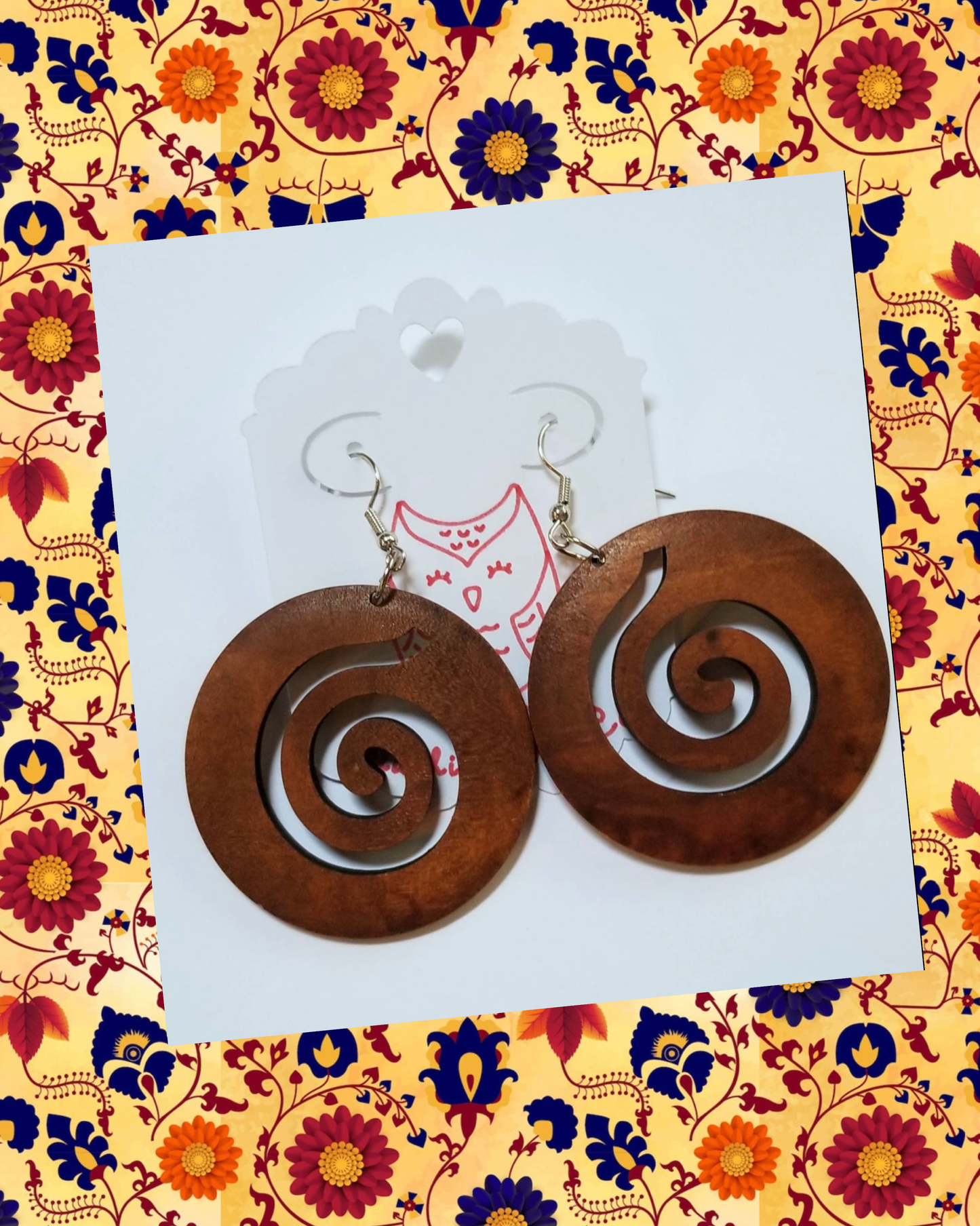 Round Wood Earrings